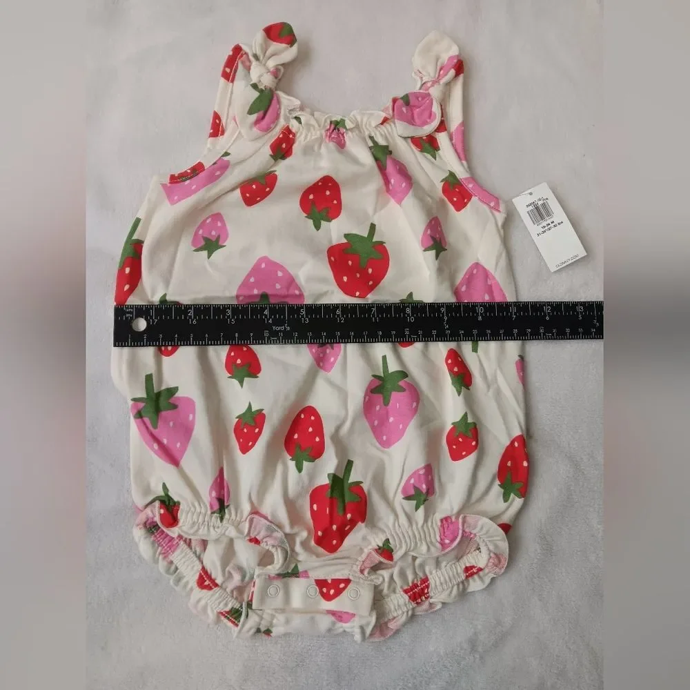 Old Navy Sleeveless One Piece Strawberry Print Baby Romper 18-24M NWT